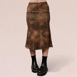 Women's Y2K Funky Pattern Midi Skirt